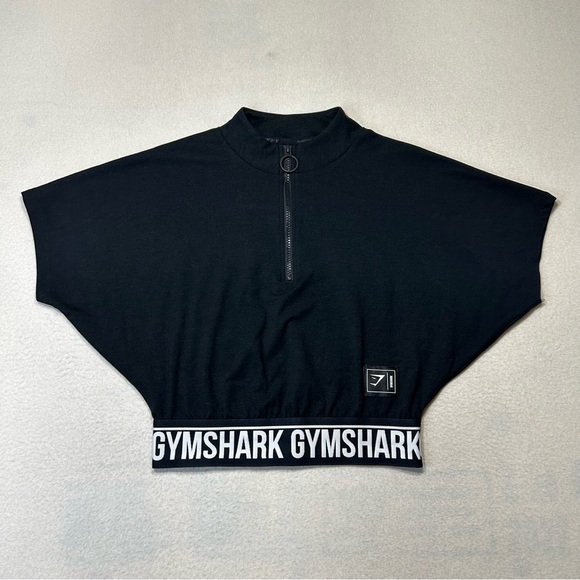 GYMSHARK Recess Crop 1/2 Zip Top Black Size S - Picture 6 of 12